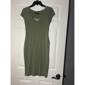 Maverick the collection Ellis short sleeve Bodycon dress green medium nwt